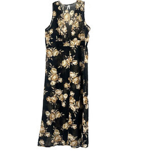Live 4 Truth Black Beige Sheer Maxi Kimono Cover Up Smocked Button Close Size 1X